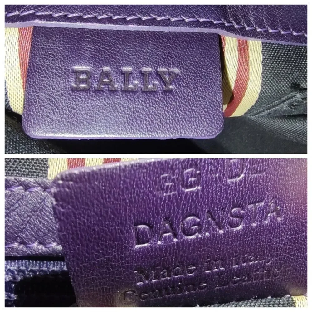 Bally suede leather grommet shoulder bag EUC